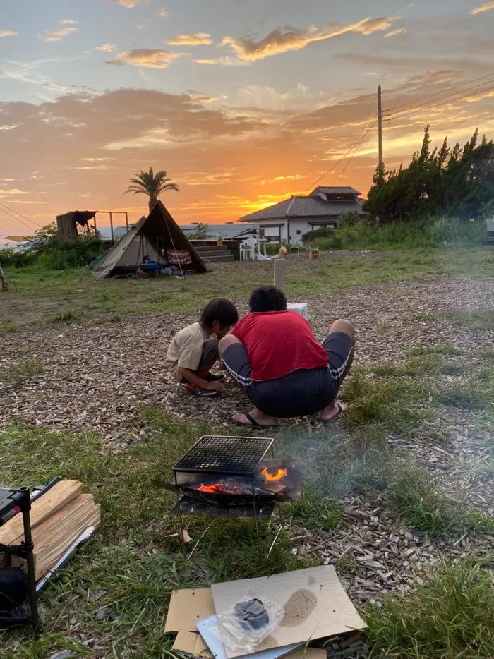 ドッグデプトキャンプ場の夕日