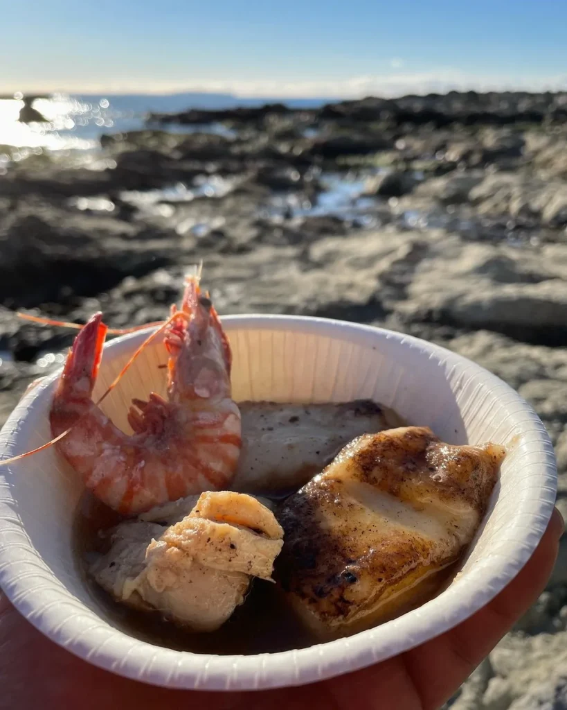 お雑煮、海老と鶏肉入り